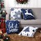 Christmas Decorations Velvet Pillow Covers 18x18 Inch Set of 4 Farmhouse Outdoor Decorative Pillows Winter Holiday Decor Snowflake Xmas Tree Deer Throw Cushion Covers for Sofa Couch, Blue